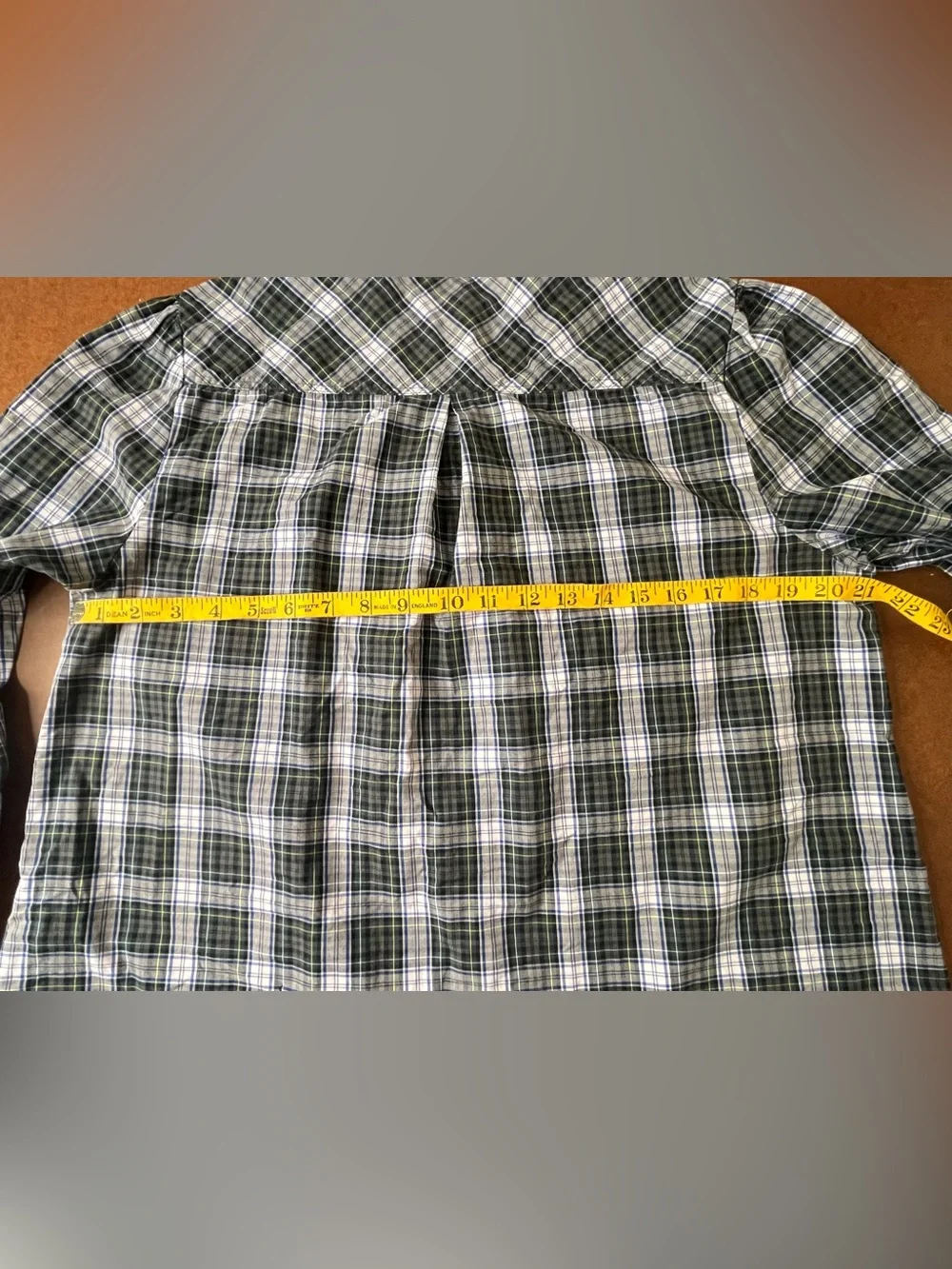 J. Crew Black, White & Blue Plaid Ruffle-Front Button-Down Women’s Shirt Size L